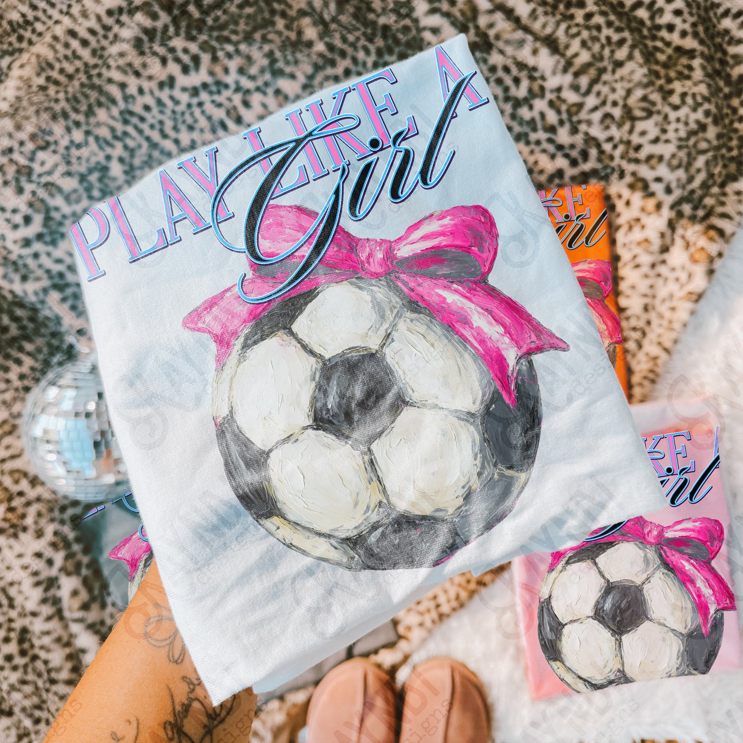 Play Like a Girl Soccer Sublimation Design PNG Digital Download Pink Bow Sport