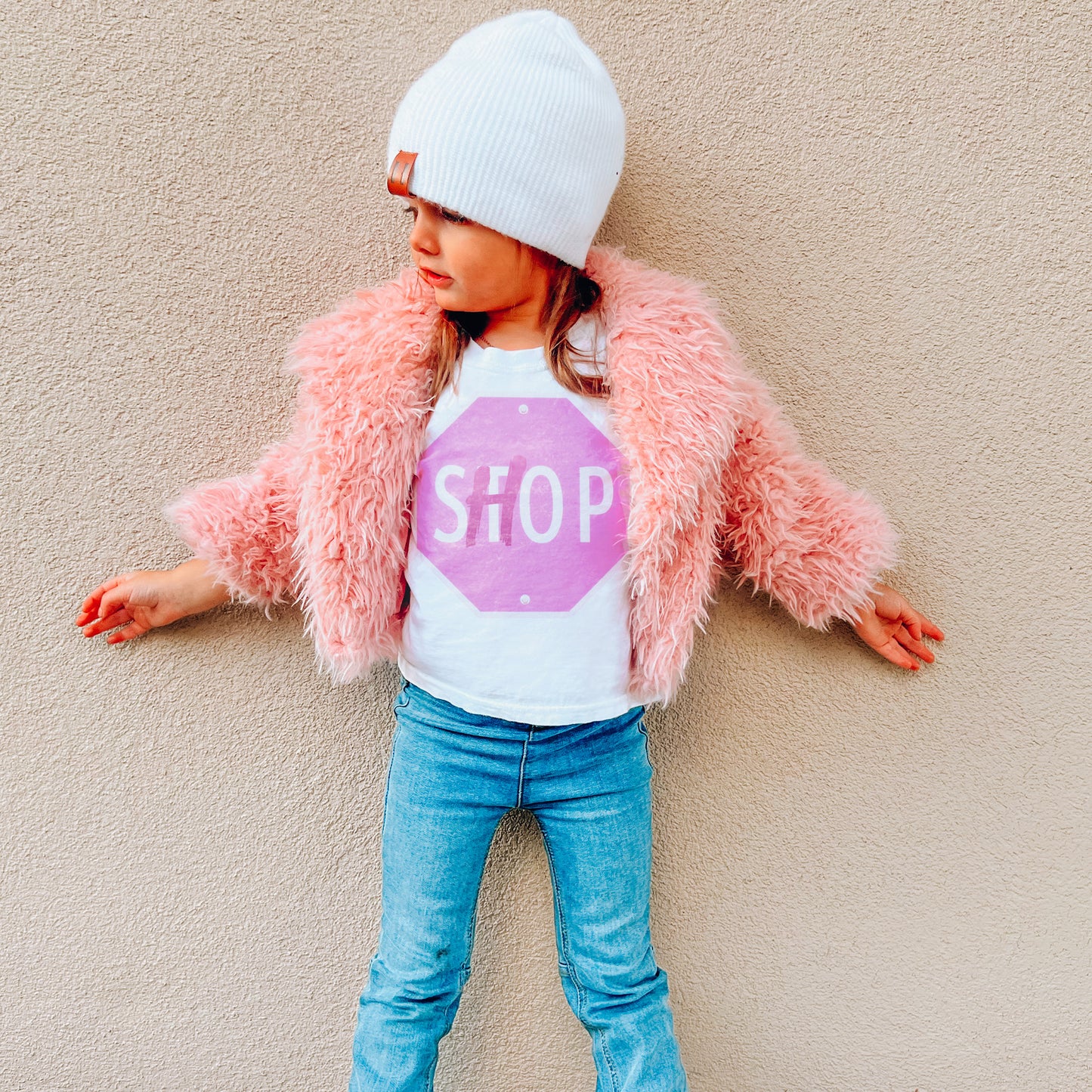 Stop Shop Sublimation Design PNG Digital Download Pink Sign Shopping