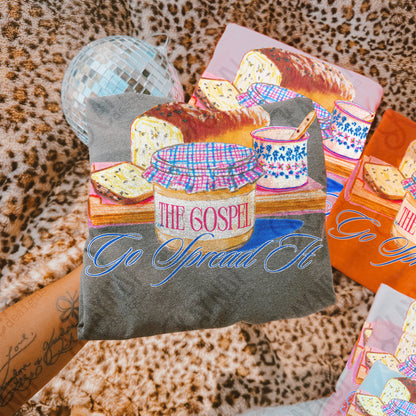 The Gospel Go Spread It Sublimation Design PNG Digital Download Faith Jam Bread