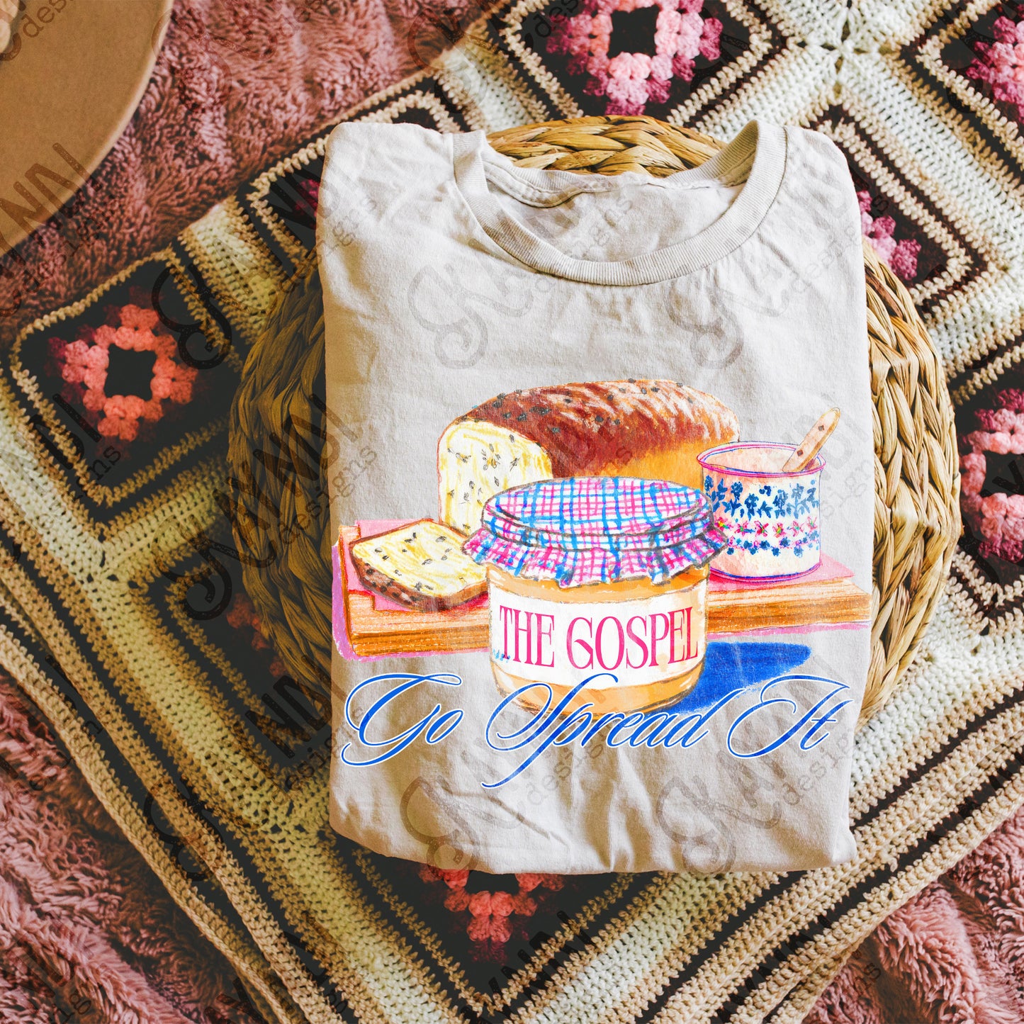 The Gospel Go Spread It Sublimation Design PNG Digital Download Faith Jam Bread
