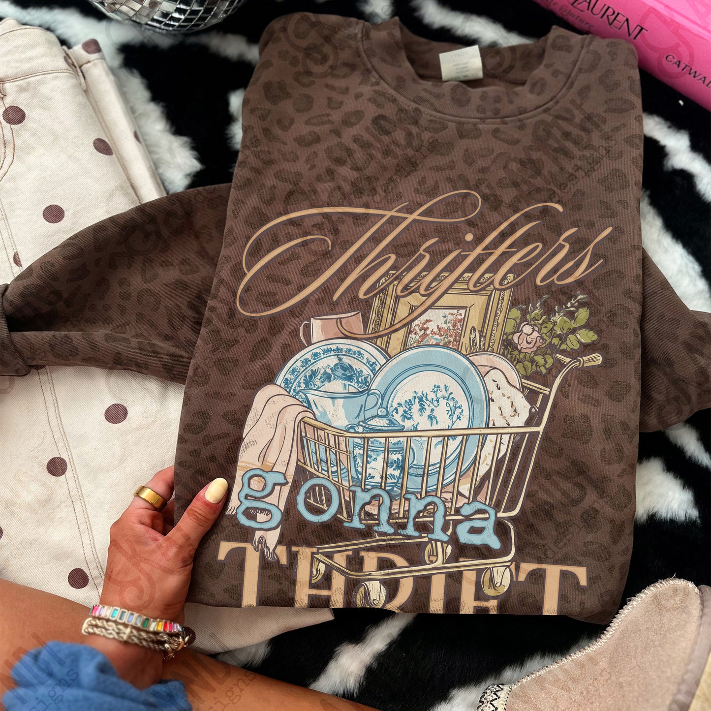 Thrifters Gonna Thrift Sublimation Design PNG Digital Download Vintage Thrifting Shop