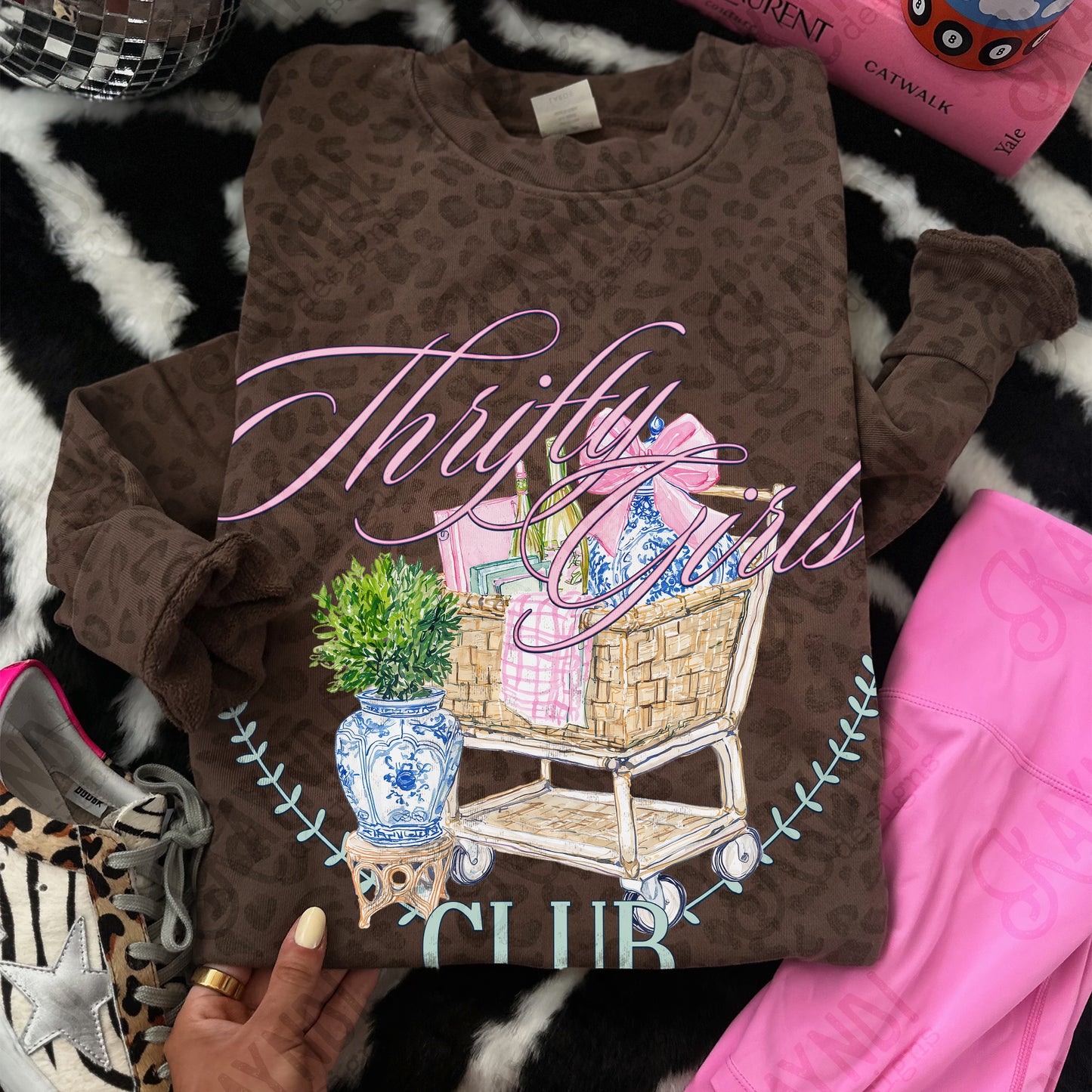 Thrifty Girls Club Sublimation Design PNG Digital Download Vintage Shop Thrift