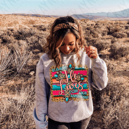 Because He Lives Sublimation Design PNG Digital Download Printable Faith Cross Cheetah