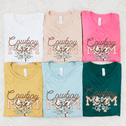 Cowboy Mom Club Sublimation Design PNG Digital Download Printable Western Cowprint Flowers Coquette Girly