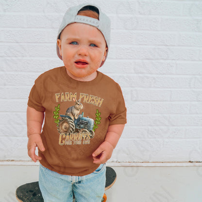 Farm Fresh Carrots Sublimation Design PNG Digital Download Printable Easter Tractor Boys
