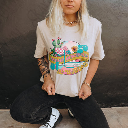 Go Make Disciples Sublimation Design PNG Digital Download Printable Faith Sneaker Cactus Summer