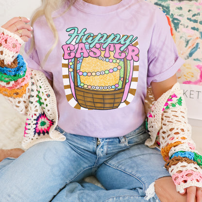 Happy Easter Basket Sublimation Design PNG Digital Download Printable Easter Kids Bracelets