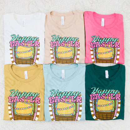 Happy Easter Basket Sublimation Design PNG Digital Download Printable Easter Kids Bracelets