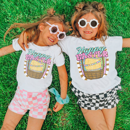 Happy Easter Basket Sublimation Design PNG Digital Download Printable Easter Kids Bracelets