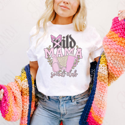 Mild Mama Social Club Pink Sublimation Design PNG Digital Download Printable cheetah purse tumbler preppy
