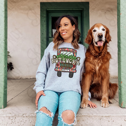 Not Lucky Blessed Sublimation Design PNG Digital Download Printable Truck Verse Faith