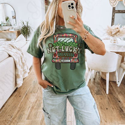 Not Lucky Blessed Sublimation Design PNG Digital Download Printable Truck Verse Faith