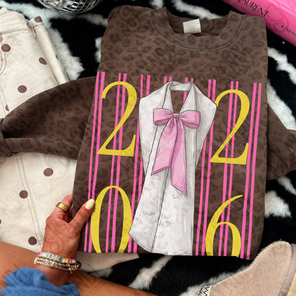 2026 Stole Sublimation Design PNG Digital Download Pink Stripes Bow