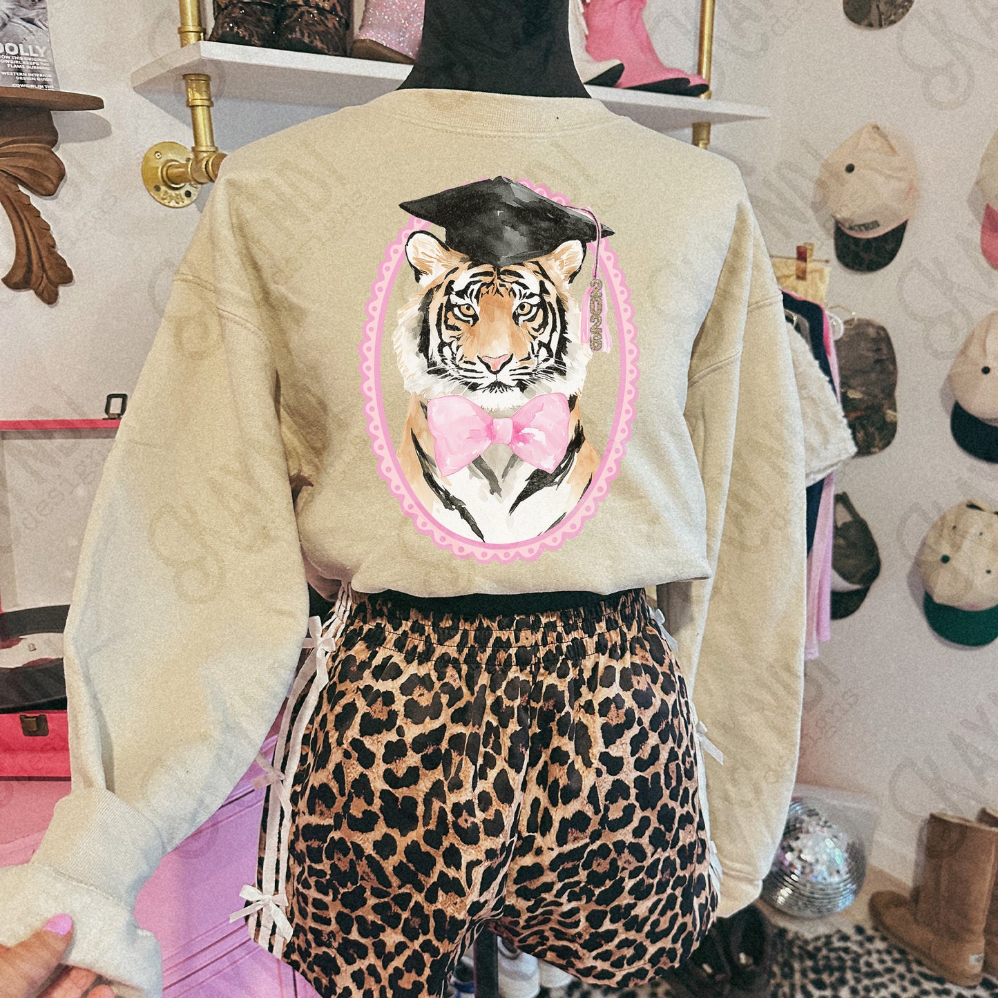 2026 Tiger Sublimation Design PNG Digital Download Graduation Pink