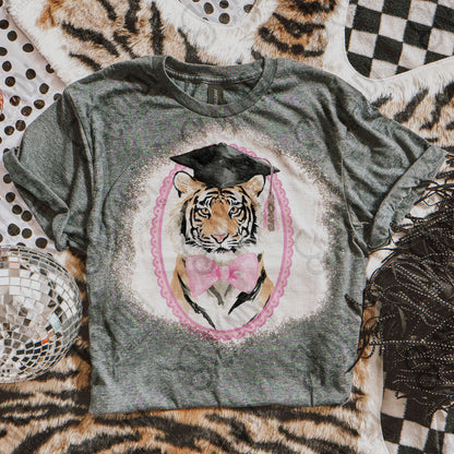 2026 Tiger Sublimation Design PNG Digital Download Graduation Pink