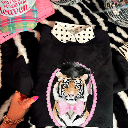 2026 Tiger Sublimation Design PNG Digital Download Graduation Pink