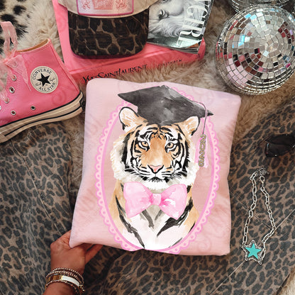 2026 Tiger Sublimation Design PNG Digital Download Graduation Pink