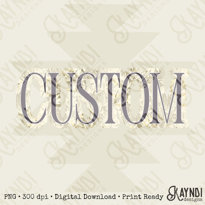 Custom Camo Cream Sublimation Design PNG Digital Download Printable Camo Cream Text Custom