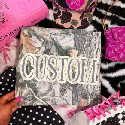 Custom Camo Cream Sublimation Design PNG Digital Download Printable Camo Cream Text Custom
