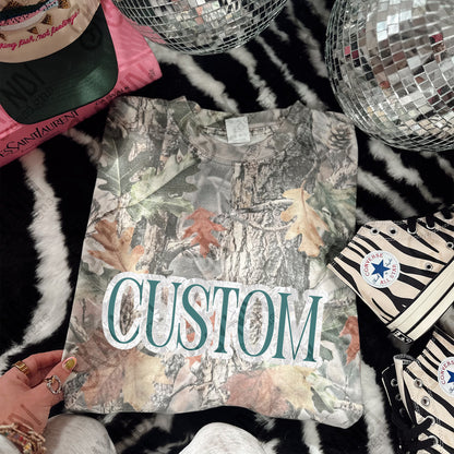 Custom Camo Gray Green Sublimation Design PNG Digital Download Printable Camo Gray Grey Green Text Custom