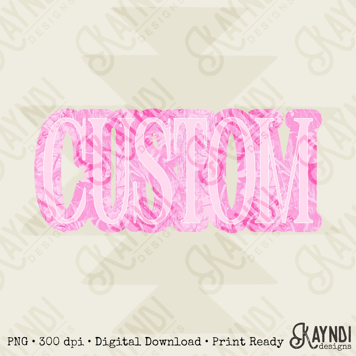 Custom Camo Pink Sublimation Design PNG Digital Download Printable Pink Camo Custom Text