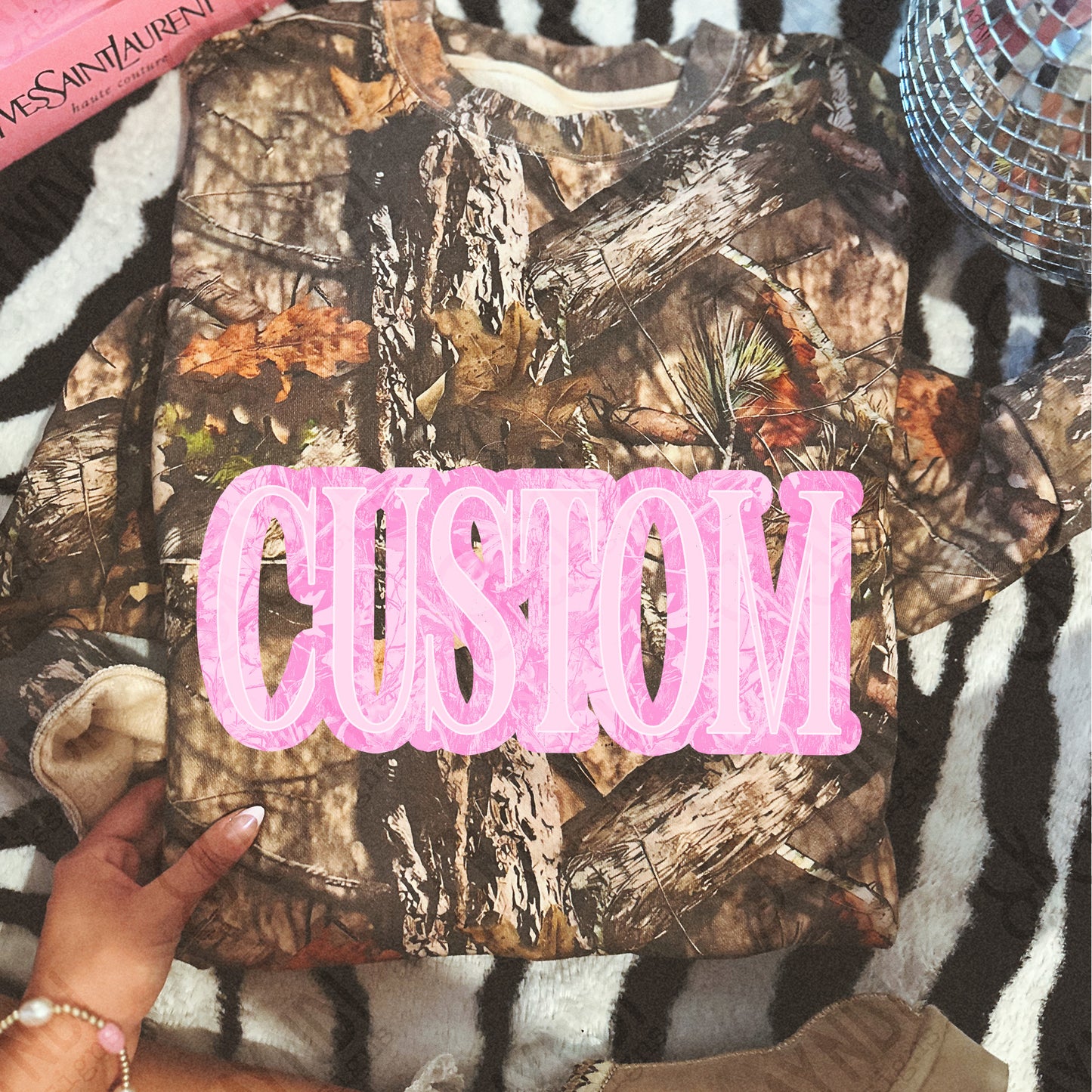 Custom Camo Pink Sublimation Design PNG Digital Download Printable Pink Camo Custom Text