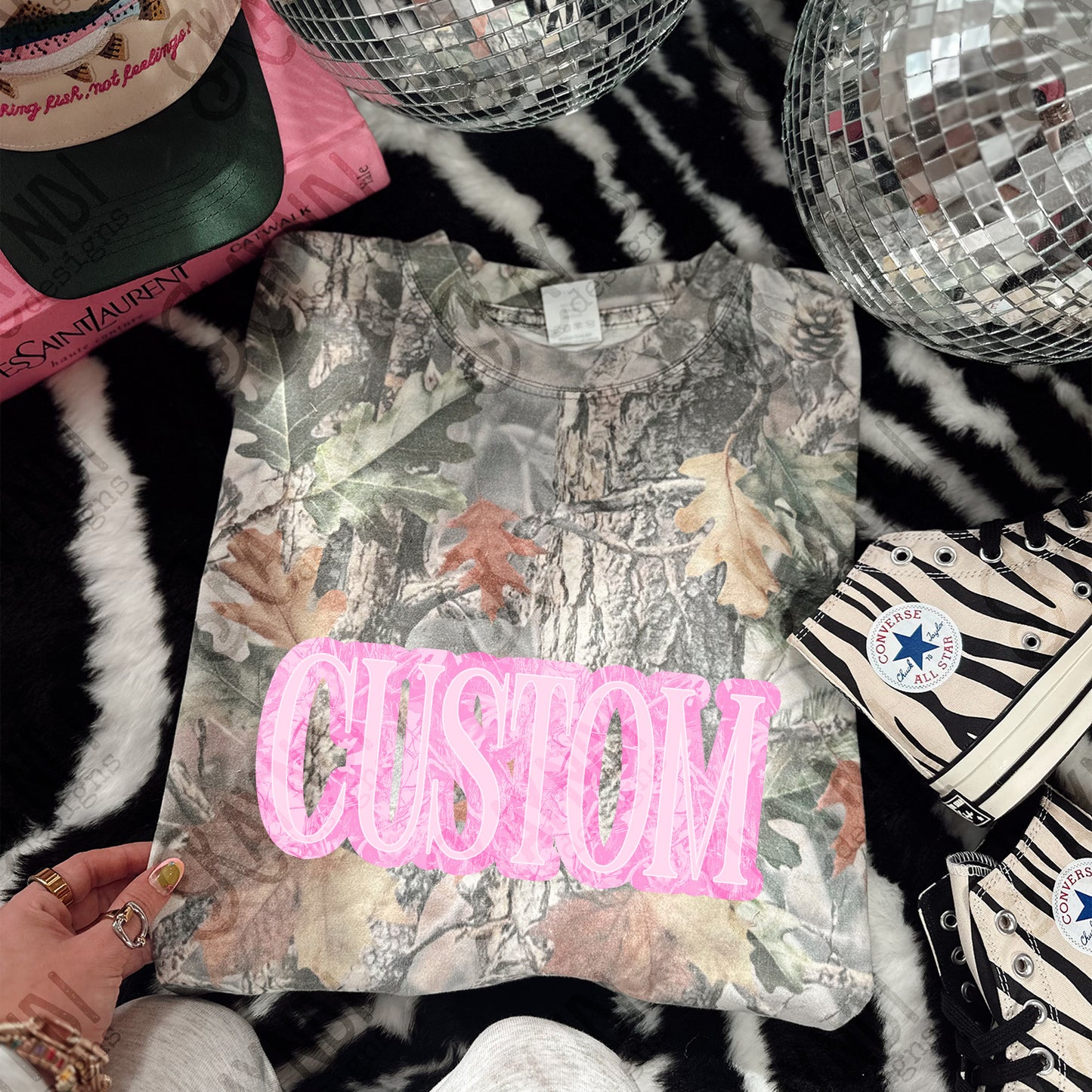Custom Camo Pink Sublimation Design PNG Digital Download Printable Pink Camo Custom Text