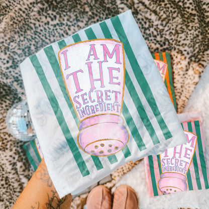 I am the Secret Ingredient Sublimation Design PNG Digital Download Pink Green Stripes