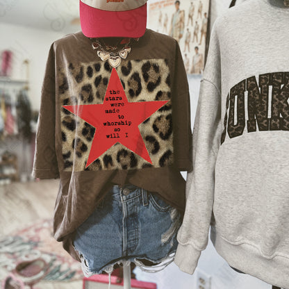 Leopard Red Sublimation Design PNG Digital Download Stars Worship