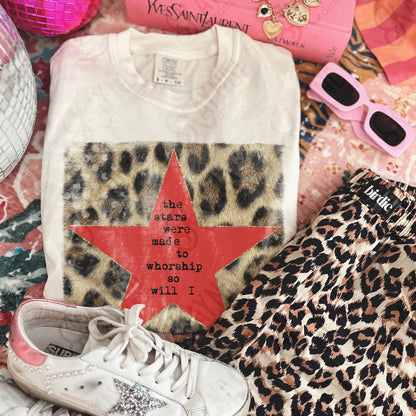 Leopard Red Sublimation Design PNG Digital Download Stars Worship