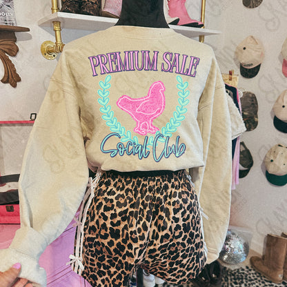 Premium Sale Social Club Chicken Leather Sublimation Design PNG Digital Download Pink Teal