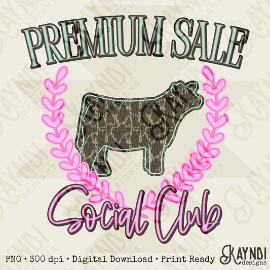 Premium Sale Social Club Cow Camo Sublimation Design PNG Digital Download Pink Teal