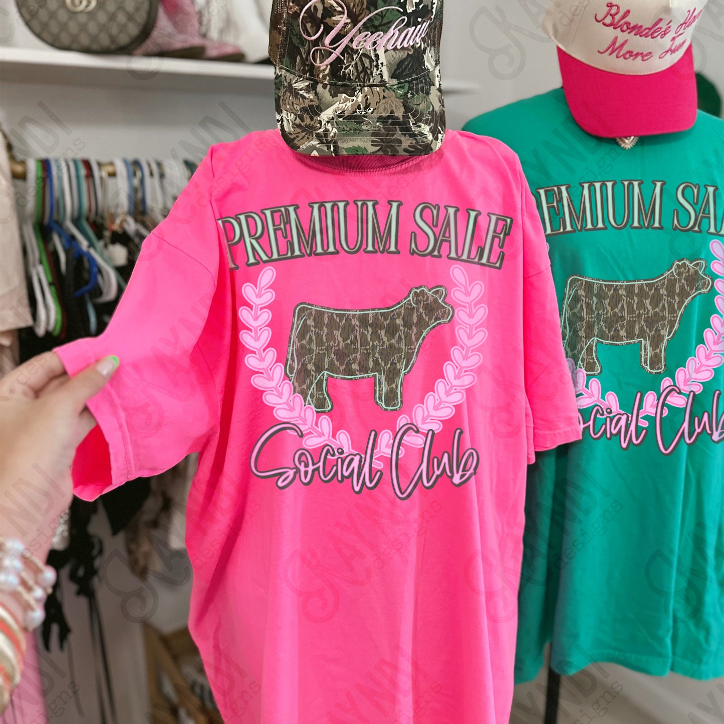 Premium Sale Social Club Cow Camo Sublimation Design PNG Digital Download Pink Teal