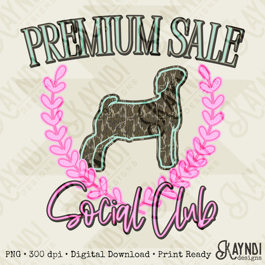 Premium Sale Social Club Goat Camo Sublimation Design PNG Digital Download Pink Teal