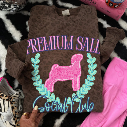 Premium Sale Social Club Goat Leather Sublimation Design PNG Digital Download Pink Teal