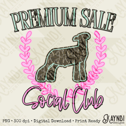 Premium Sale Social Club Lamb Camo Sublimation Design PNG Digital Download Pink Teal