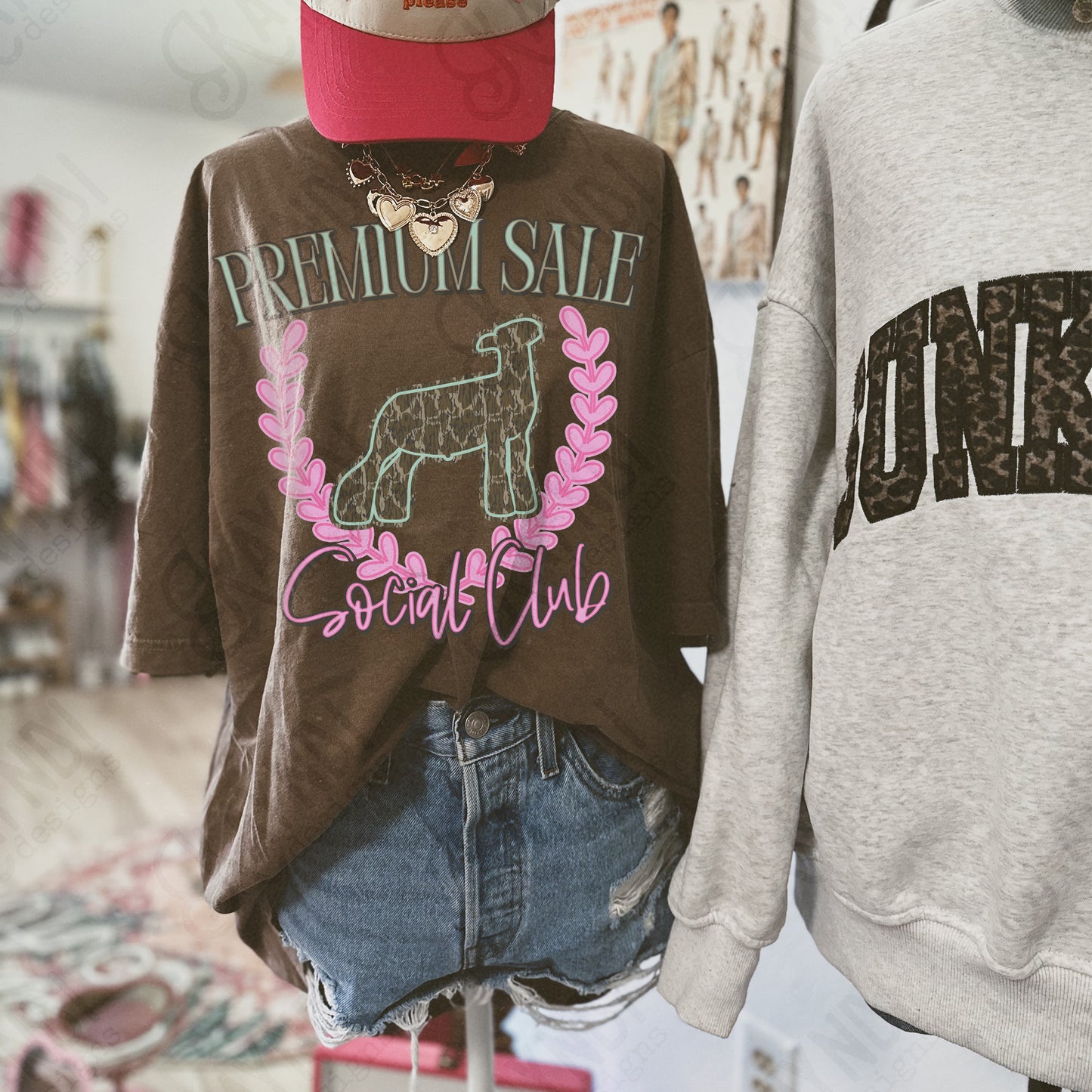 Premium Sale Social Club Lamb Camo Sublimation Design PNG Digital Download Pink Teal