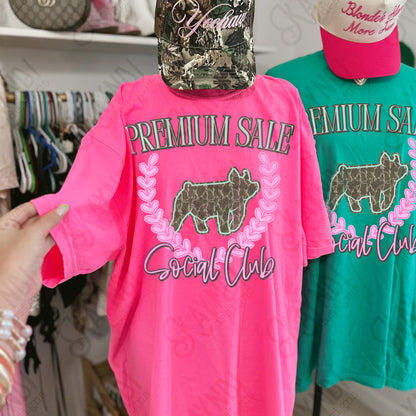 Premium Sale Social Club Pig Camo Sublimation Design PNG Digital Download Pink Teal