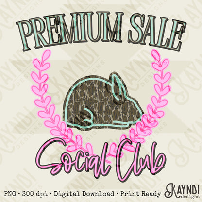 Premium Sale Social Club Rabbit Camo Sublimation Design PNG Digital Download Pink Teal