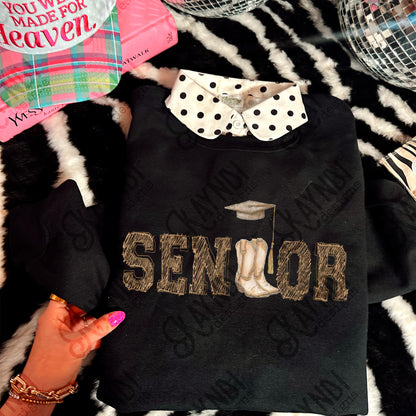 Senior Boots and Cap Sublimation Design PNG Digital Download Cowboy Country Graduation