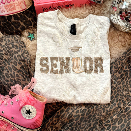 Senior Boots and Cap Sublimation Design PNG Digital Download Cowboy Country Graduation