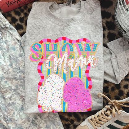 Show Mama Turkey Sublimation Design PNG Digital Download Pink Blue Stripe