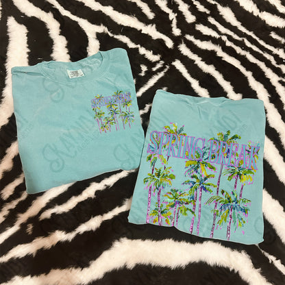 Spring Break Sublimation Design PNG Digital Download Colorful Palm Trees Preppy