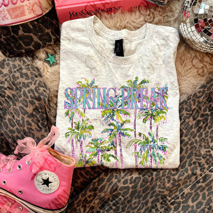 Spring Break Sublimation Design PNG Digital Download Colorful Palm Trees Preppy