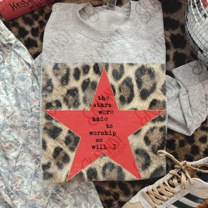 Leopard Red Sublimation Design PNG Digital Download Stars Worship