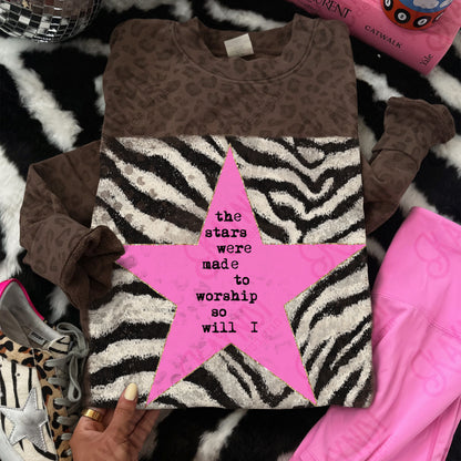 Zebra Pink Sublimation Design PNG Digital Download Stars Worship