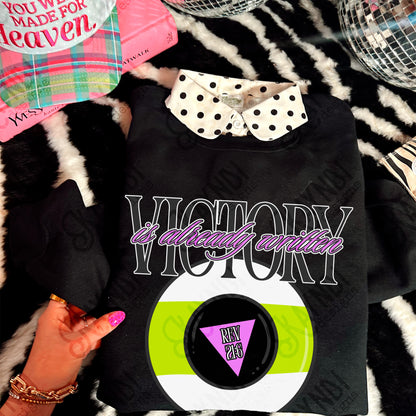 Victory is Already Written Green Sublimation Design PNG Digital Download Magic 8 Ball Faith Rev 21:6