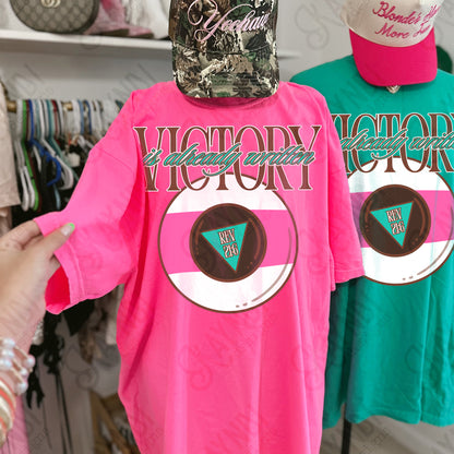 Victory is Already Written Pink Sublimation Design PNG Digital Download Magic 8 Ball Faith Rev 21:6