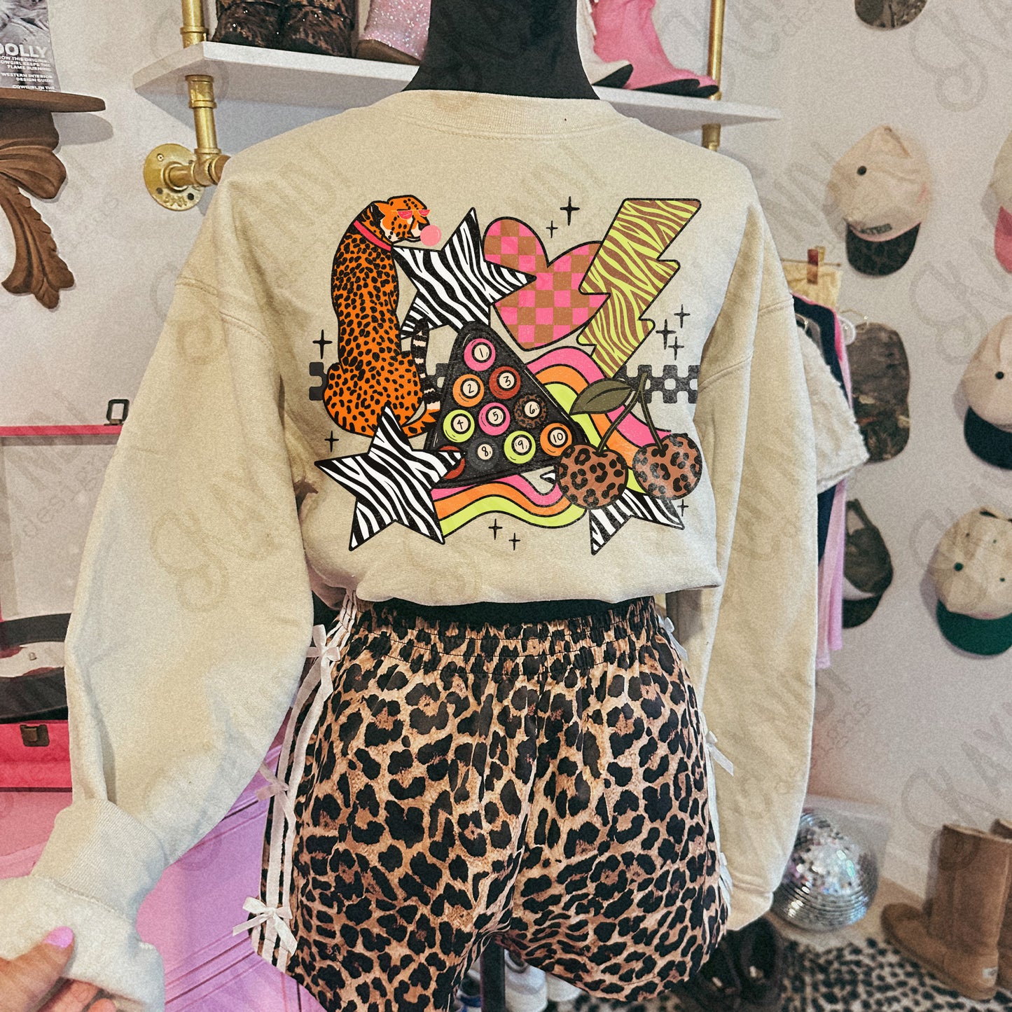 Wild Sticker Pink Sublimation Design PNG Digital Download Heart Lightning Zebra Cheetah Leopard Billiards Checker