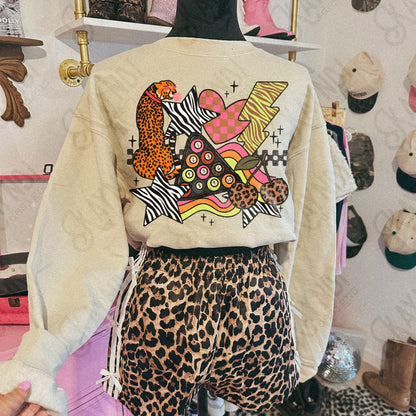 Wild Sticker Pink Sublimation Design PNG Digital Download Heart Lightning Zebra Cheetah Leopard Billiards Checker